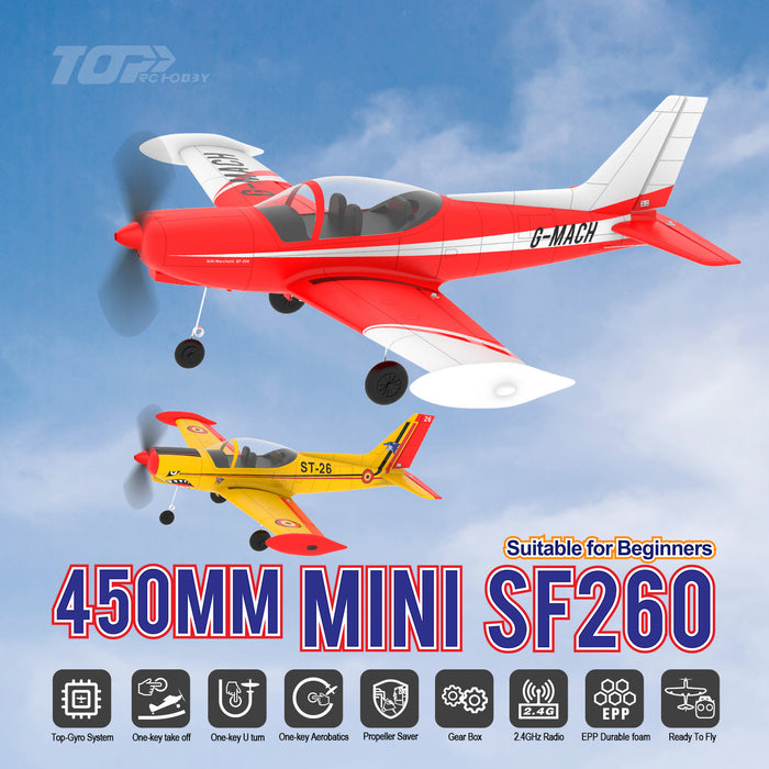 TOP RC HOBBY SF260 Mini Aeroplane 450MM 6-Axis Gyro One-Key Take-Off