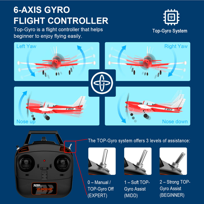 TOP RC HOBBY SF260 Mini Aeroplane 450MM 6-Axis Gyro One-Key Take-Off