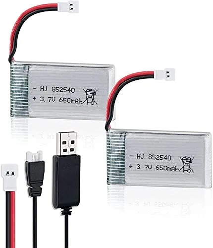 Batterie per droni da 2 pcs da 3 pcs Caricatore USB e batteria LiPo da 650 mAh con caricabatterie per Syma X5 UAV DRONE DRONE QUADCOPTER BATTERE