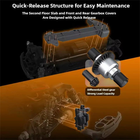 UDIRC 1610S 1/16 4WD Brushless RC Truck – 80km/h Off-Road Climber with LED Lights, Oil Shocks & Metal Dogbones