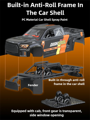 UDIRC 1610S 1/16 4WD Brushless RC Truck – 80km/h Off-Road Climber with LED Lights, Oil Shocks & Metal Dogbones