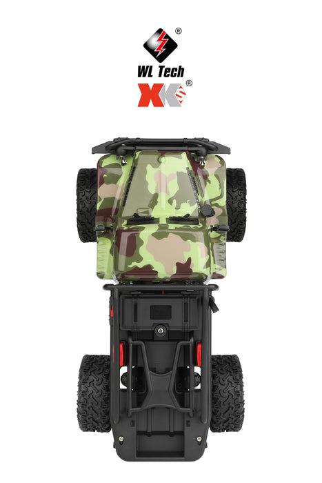 WLTOYS 184021 1/18 4WD LED Cralwer RC Car Two Speed Mode Off-Road Auto, Camo Shell