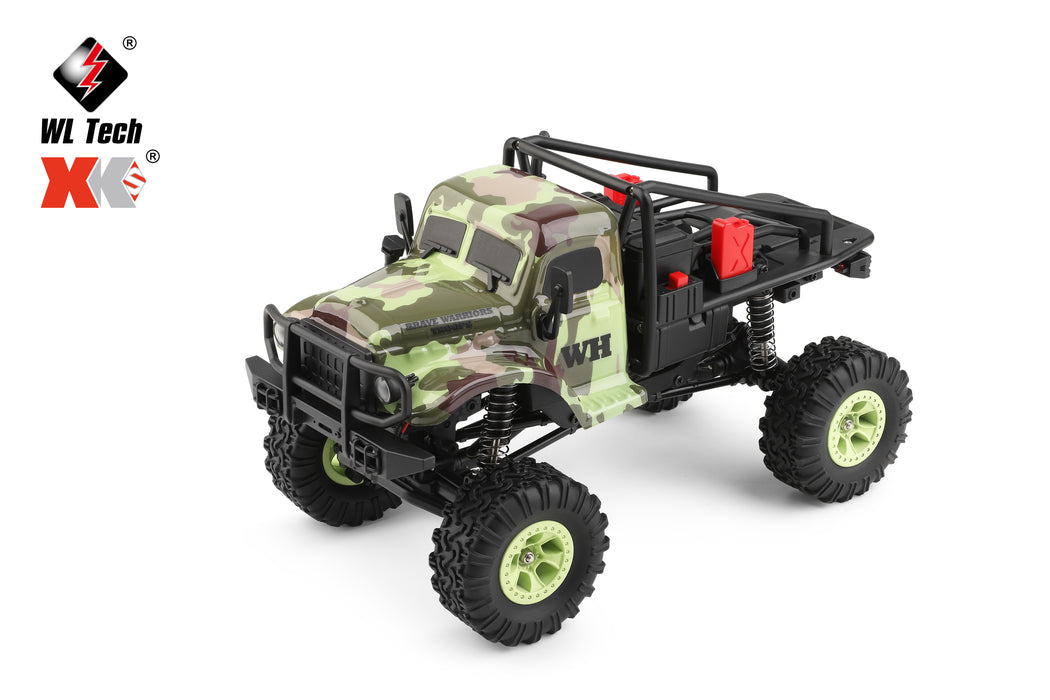 WLTOYS 184021 1/18 4WD LED Cralwer RC Car Two Speed Mode Off-Road Auto, Camo Shell