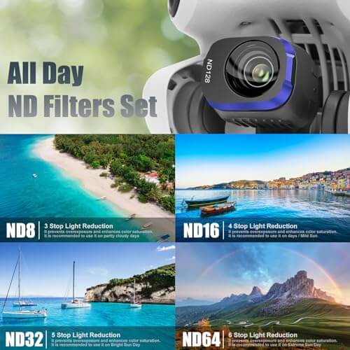 ND CPL Magnetic Photo Filter with Aluminum Frame Compatible with DJI Mini 4 Pro, HD Multilayer Optical Glass Lens,6 Pack Magnetic Photo Filter with Aluminum Frame