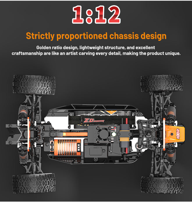 ZD Racing BX-12 RC Car 1/12 Scale 4WD 3S Brushless Motor 70km/h High Speed BX12 Racing Off-Road Truck 2.4G RTR Oil Filled Shocks