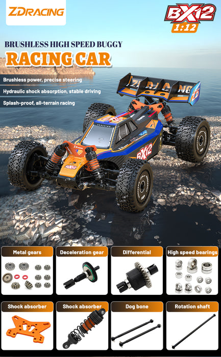 ZD Racing BX-12 RC Car 1/12 Scale 4WD 3S Brushless Motor 70km/h High Speed BX12 Racing Off-Road Truck 2.4G RTR Oil Filled Shocks