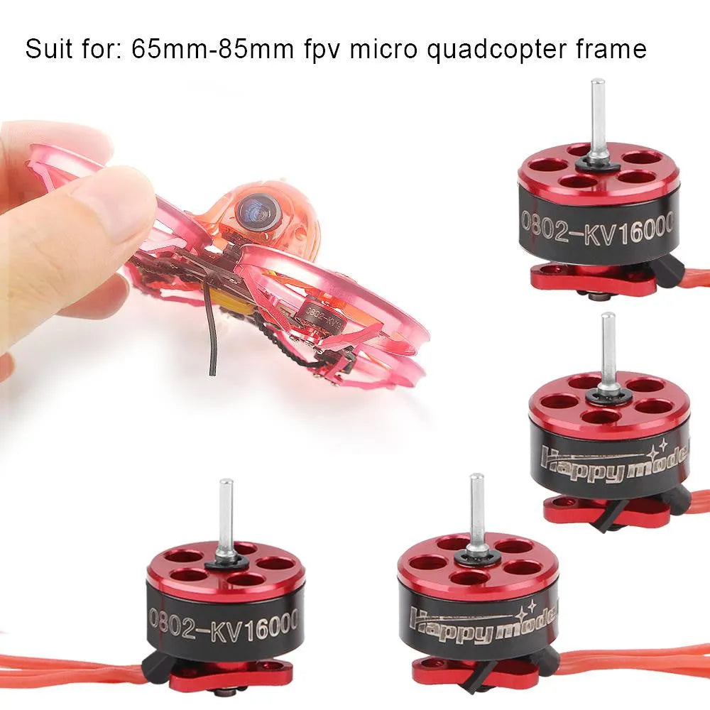 4pcs Happymodel 1-2S SE0802 16000KV/19000KV/22000KV/25000KV Brushless Motors Micro Drone Motor - Makerfire