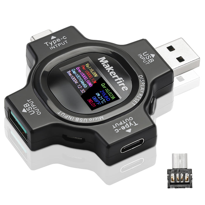 Makerfire USB Tester Type C Meter Detector Checker DC 0-30V/0-6.5A