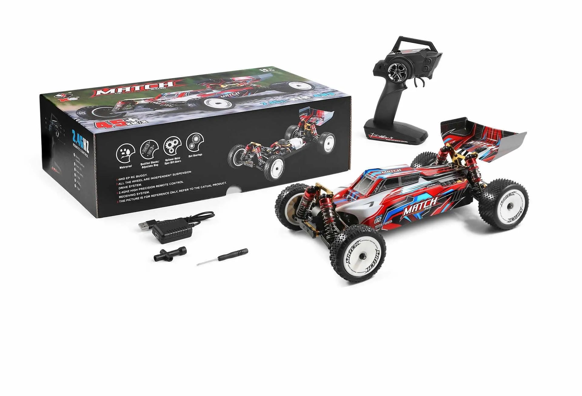 WLToys 104001 1:10 scale 4WD Drive Off-road Radio Control Ride On Toy Kids Electric Brushed Car Toys Vehicle Model - Makerfire