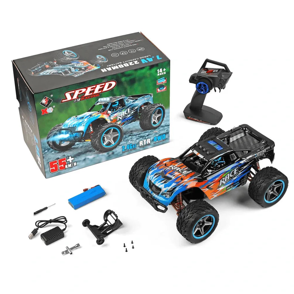 Wltoys 104019 1/10 2.4G 4WD 55KM/H Brushless High Speed Racing Car Remote Control Crawler BigFoot Monster Truck - Makerfire