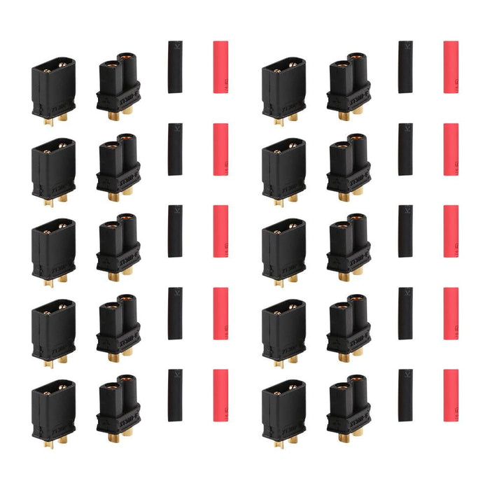 10Pairs Upgraded Amass XT30 XT30-U Male Female Connectors Power Battery Plugs with Heat Shrink