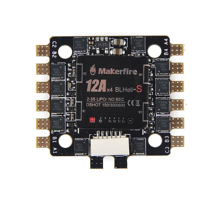 Makerfire BLHeli-S 4-in-1 12A ESC 2-3s リポ電動スピードコントローラー