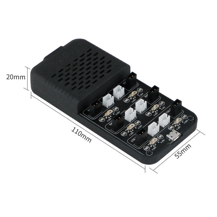 Crazepony 6 チャンネル 1S LiHv/LiPo バッテリー充電器 GNB27 および PH2.0 コネクタ付き