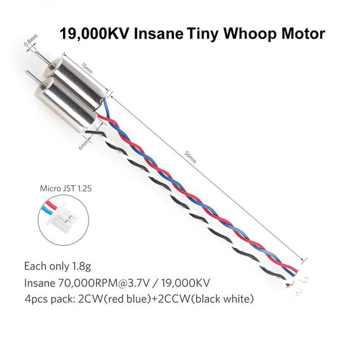 Crazepony 4pcs 6x15mm 615 Motor 19000KV for Blade Inductrix Tiny Whoop Micro JST 1.25 Plug
