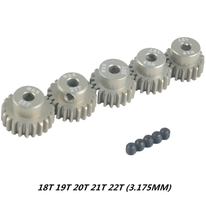 Crazepony M0.6 3.175mm 18T 19T 20T 21T 22T 0.6 Module Pinion Motor Gear for 1/8 1/10 RC Off-road Buggy Monster Truck Brushed Brushless Motor