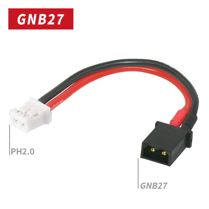 10 Uds GNB27-PH2.0 Cable adaptador 22AWG para batería Lipo GNB27 1S con conector Banana de 1,0mm para dron Whoop sin escobillas 1S