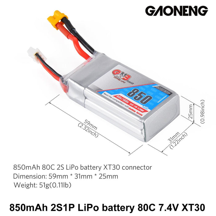 GNB 850mAh 2S LiPo Battery 