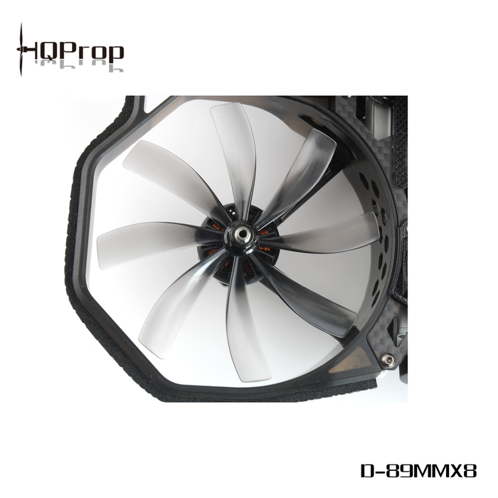 HQProp Duct-89MMX8 for Cinewhoop Grey (4CW+4CCW)-Poly Carbonate(Pack of 8)