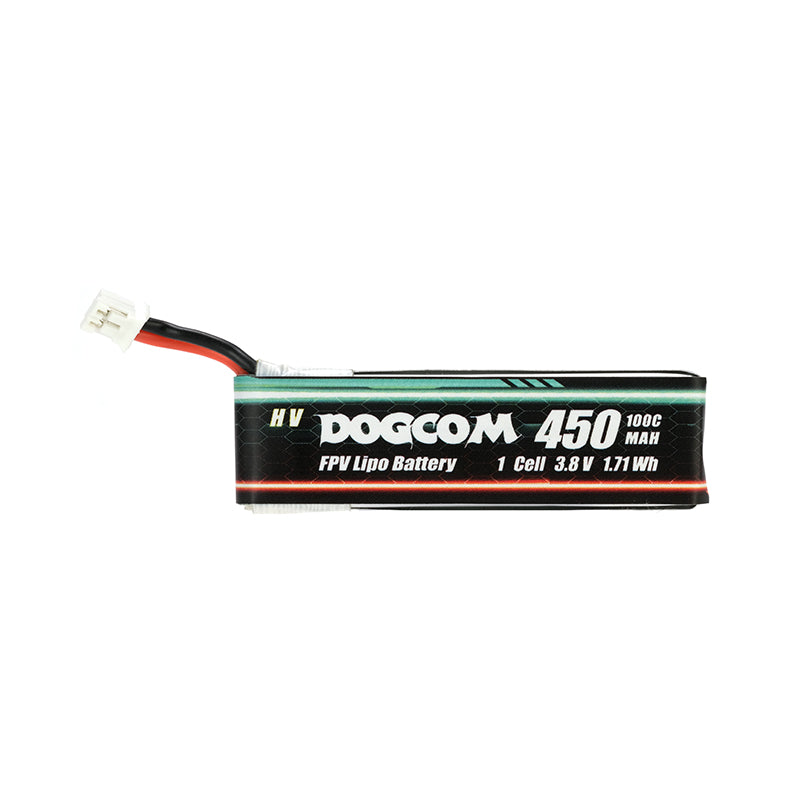 DOGCOM 450mAh 100C 1S 3.8V FPV lipo Battery BT2.0/PH2.0(Pack of 4) - Makerfire