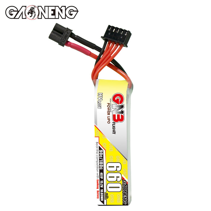 GAONENG GNB 4S 15.2V 660mAh 90C XT30 Batería LiPo (paquete de 2) 