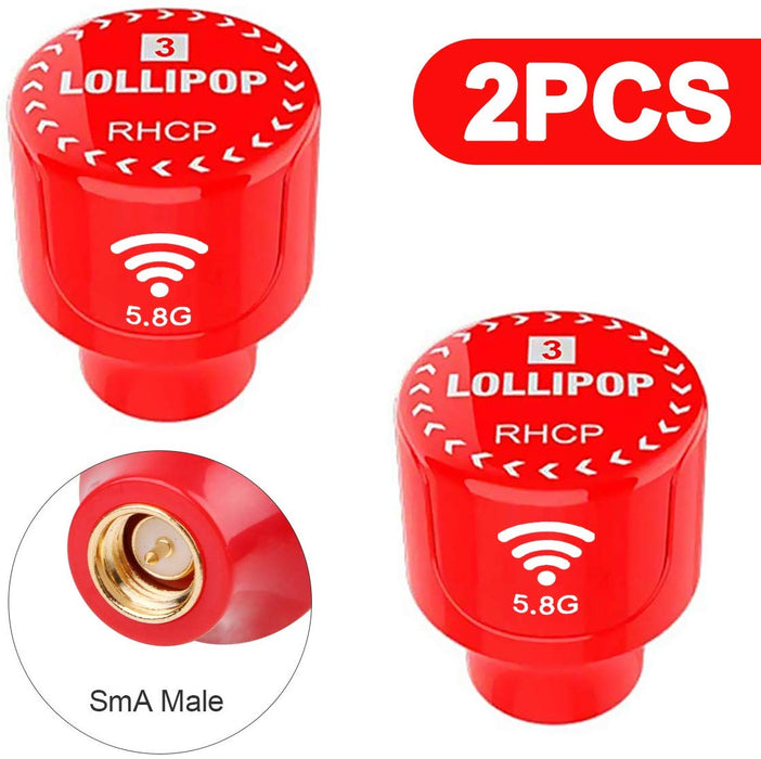 5.8G Lollipop 3 2.5DBi Stubby Omni FPV Antenna (Pack of 2)