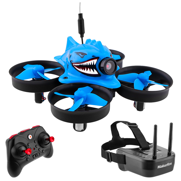 Makerfire Armor Blue Shark V2 Mini FPV Racing Drone Altitude Hold con gafas FPV