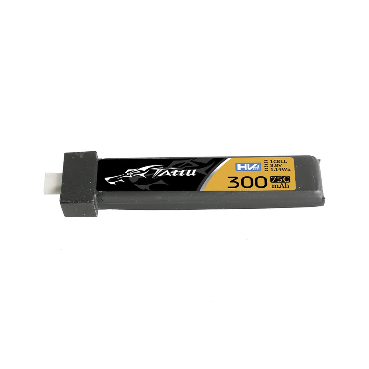 Tattu 300mAh 3.8V High Voltage 75C 1S1P Lipo Battery Pack With BT 2.0 Plug (5pcs) - Makerfire