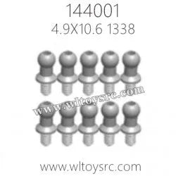 WLTOYS 144001 Parts 1338-Ball Head Screw 4.9X10.6(Pack of 10) - Makerfire