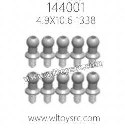WLTOYS 144001 Parts 1338-Ball Head Screw 4.9X10.6(Pack of 10)
