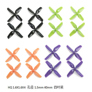 16pcs HQprop Micro Whoop Propeller 31mm 4-Blade  1.2*1.2 inch 0.8mm/1.2*1.3 inch 1mm
