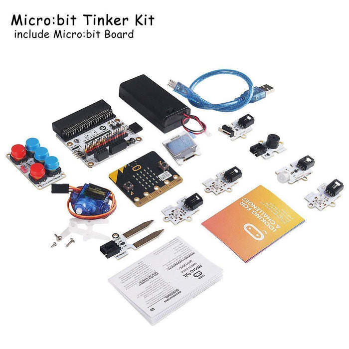 Micro:bit ティンカー キットには、Micro:bit ボード、Micro:bit ブレークアウト ボード、OCTOPUS PIR センサー モジュールが含まれており、教室での指導や DIY 初心者向けに使用されます。
