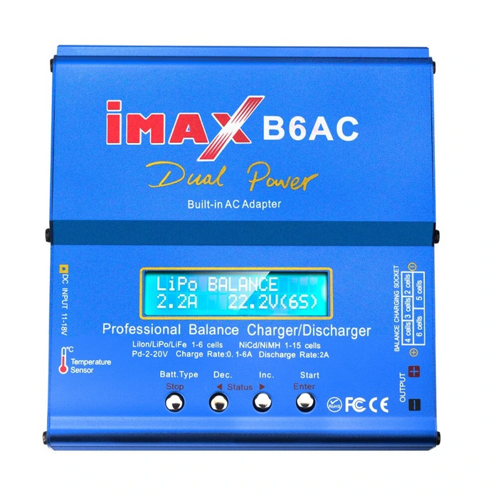 IMAX-B6AC 2-6s 80W 6A Intelligent Balance Charger for B6 Model Lithium Battery-US Plug