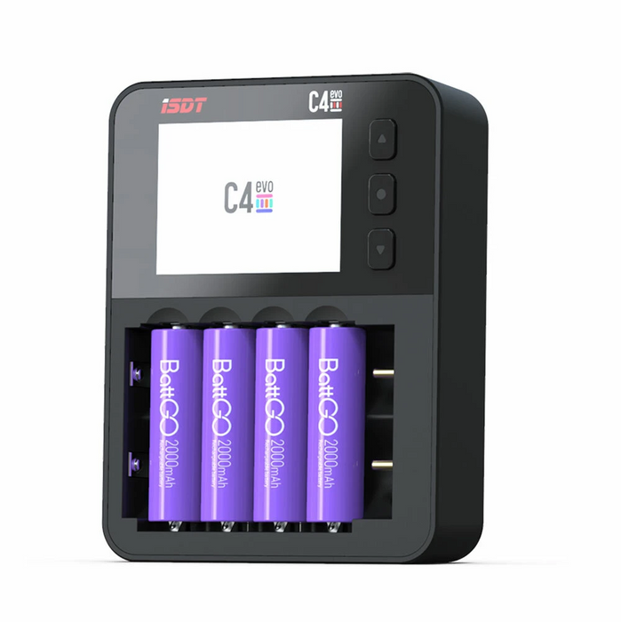 ISDT C4 EVO 36W 8A 6 Channels Smart Battery Charger With USB Output For 18650 26650 26700 AA AAA Battery