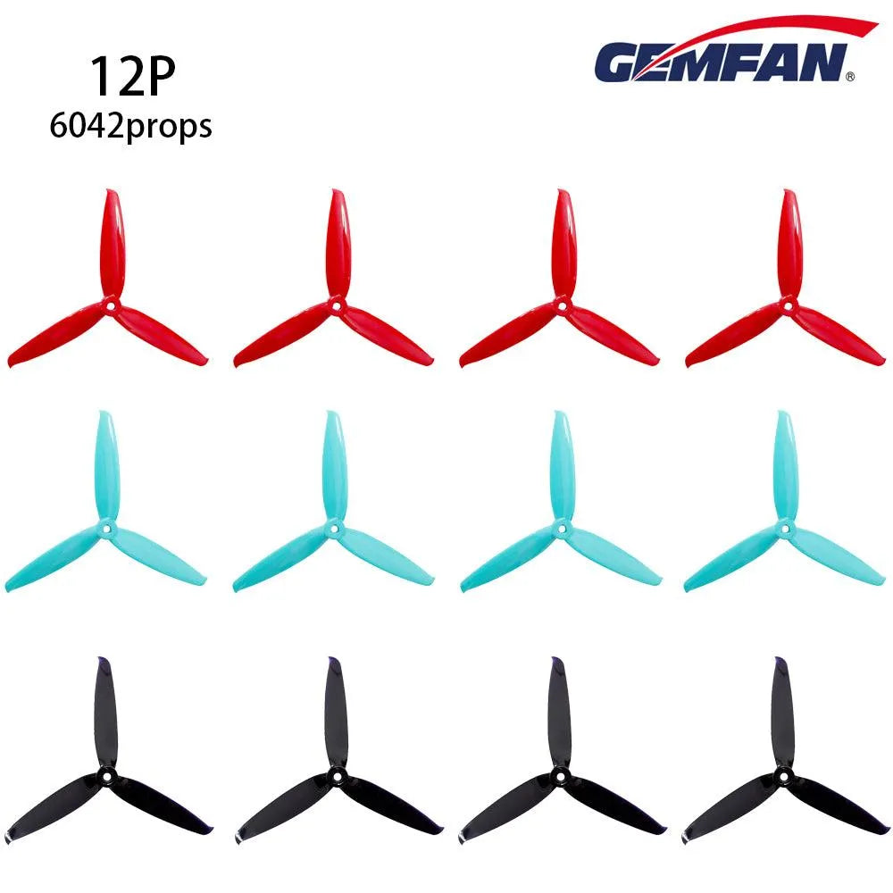 12PCS Gemfan 6042 3-Blade Propellers 6 inch Flash Props CW CCW  for 220 250 280 FPV Racing Drone