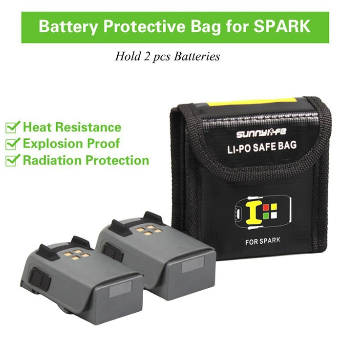 2 個 Lipo バッテリー安全バッグ DJI スパークバッテリー耐火安全ガードバッグ防爆安全バッグ