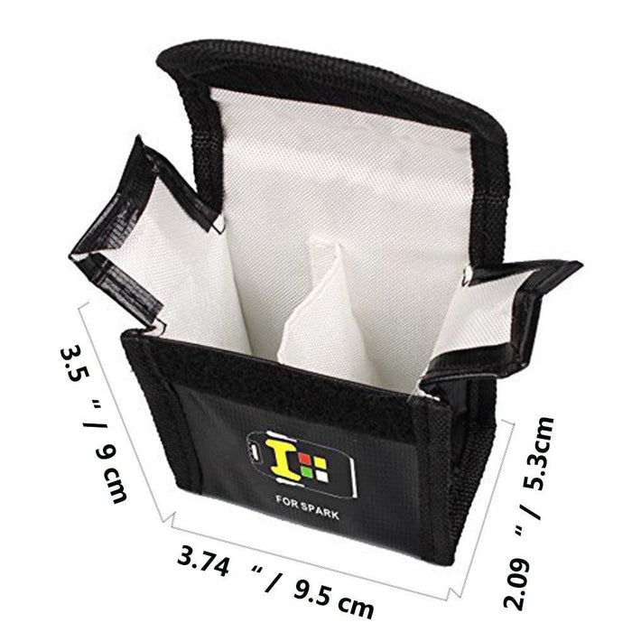 2Pcs Lipo Battery Safe Bag for DJI Spark Battery Fireproof Safety Guard Bag Explosion-Proof Safe Bag