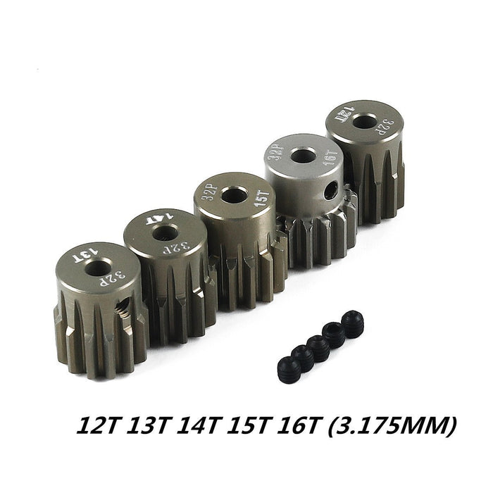 Crazepony 32DP 3.175mm 12T 13T 14T 15T 16T Pinion Motor Gear Set for 1/10 RC Car Brushed Brushless Motor