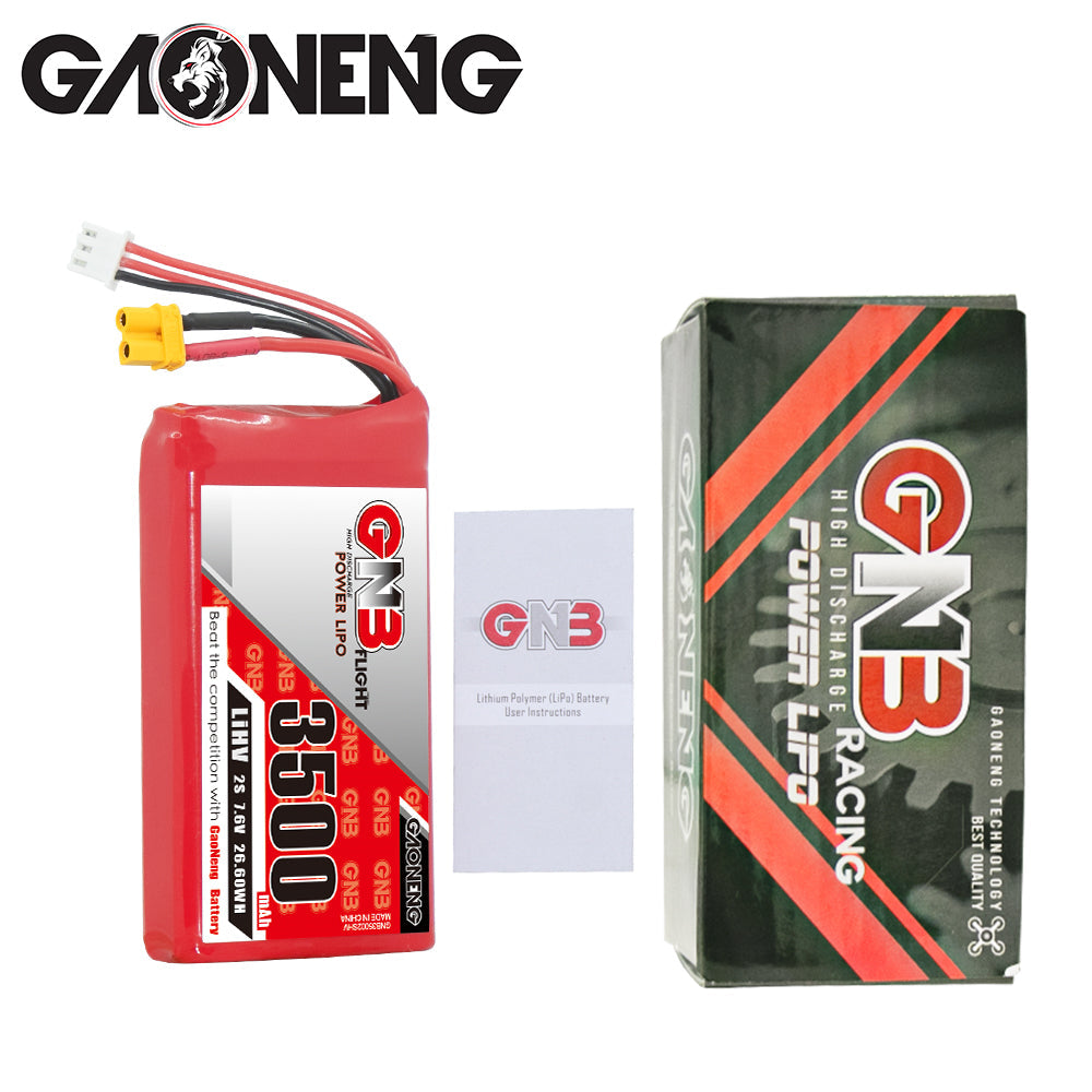 GNB 3500mAh 7.6V 2S LiPo LiHv Battery XT30 Plug for Frsky ACCST Q X7 Transmitter Remote Controller - Makerfire