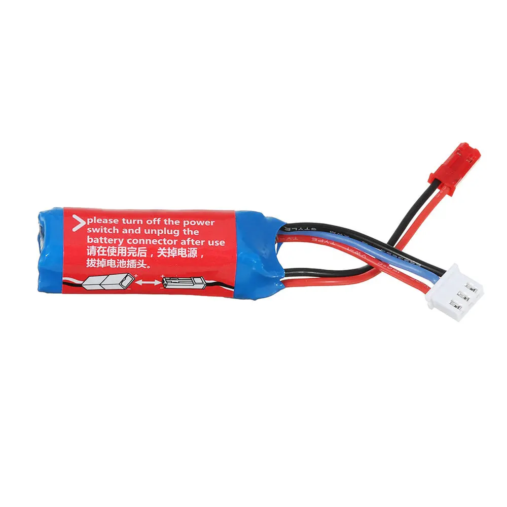 Wltoys 7.4v 400mAh 20C 2S JST Plug Li-ion Battery for K969 K989 284131 Car(Pack of 2) - Makerfire