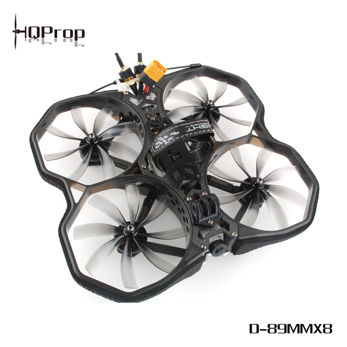 HQProp Duct-89MMX8 for Cinewhoop Grey (4CW+4CCW)-Poly Carbonate(Pack of 8) - Makerfire