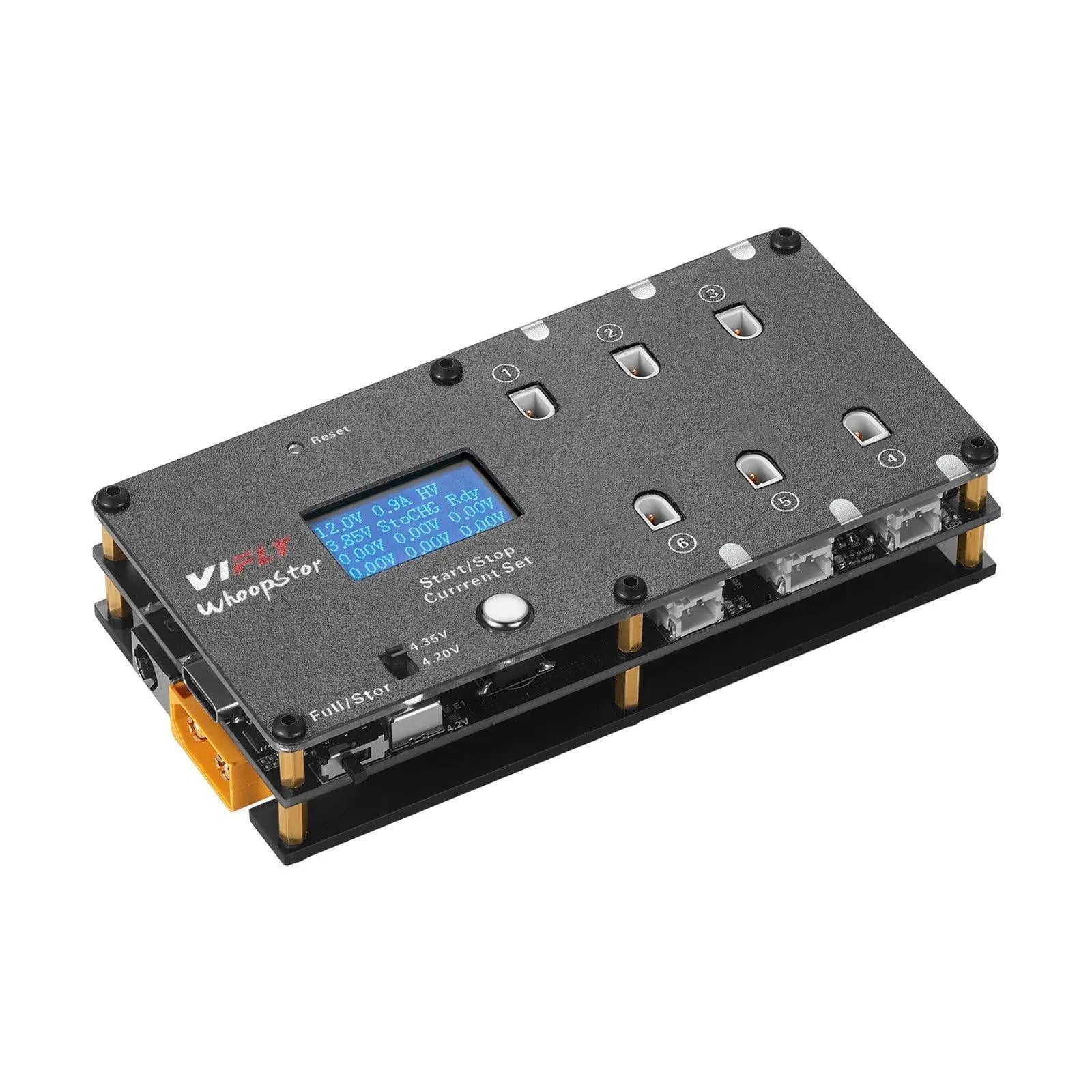 VIFLY Whoopstor V2 1S LiPo/LiHV 6 Channel DC/USB-C Battery Charger and Discharger Compatible w/BT2.0 And PH2.0 - Makerfire