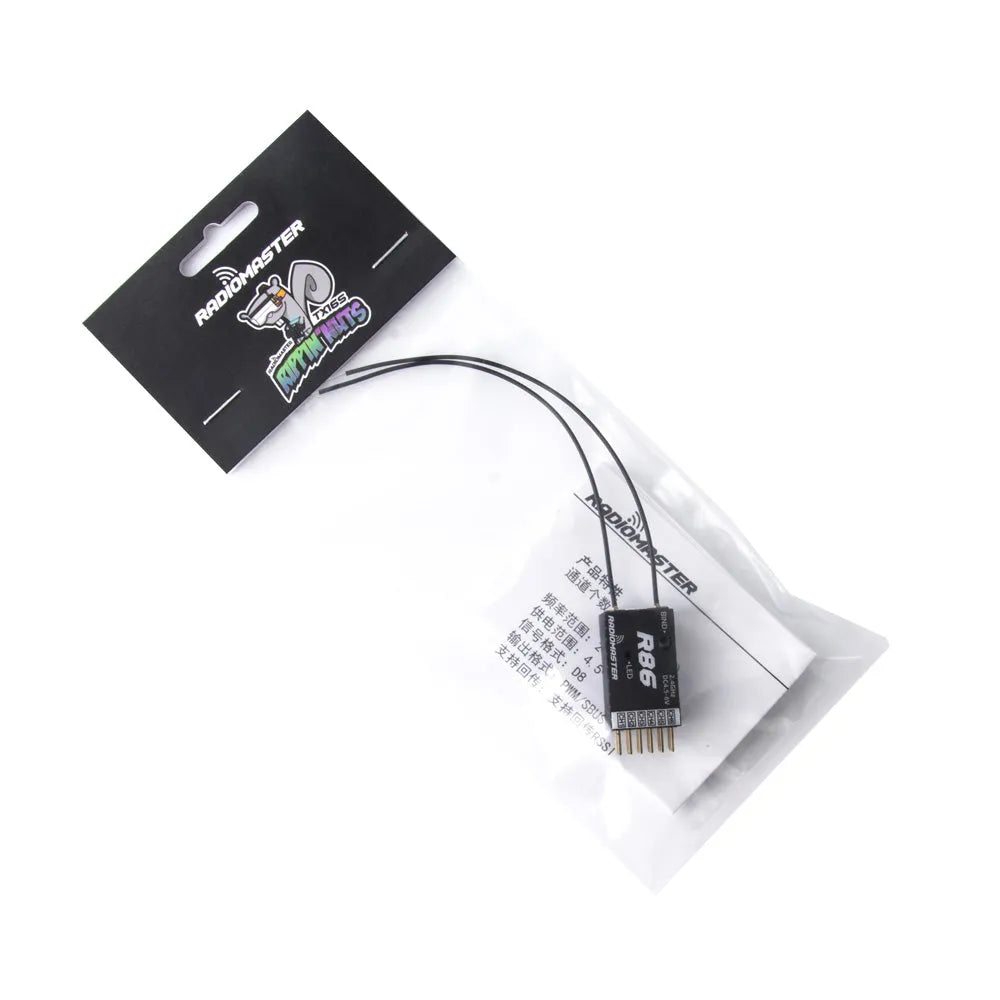 RadioMaster R86 2.4GHz 6CH Over 1KM PWM Nano Receiver Compatible FrSky D8 Support Return RSSI for RC Drone - Makerfire