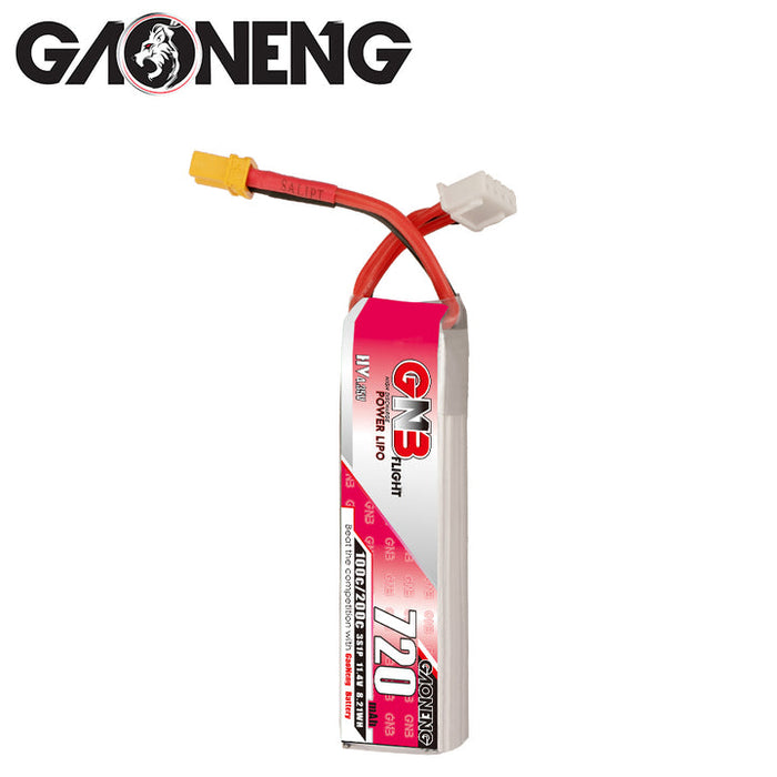 GAONENG/GNB 720mAh 11.4V 3S 100C HV Lipo バッテリー XT30 プラグ (2個パック)