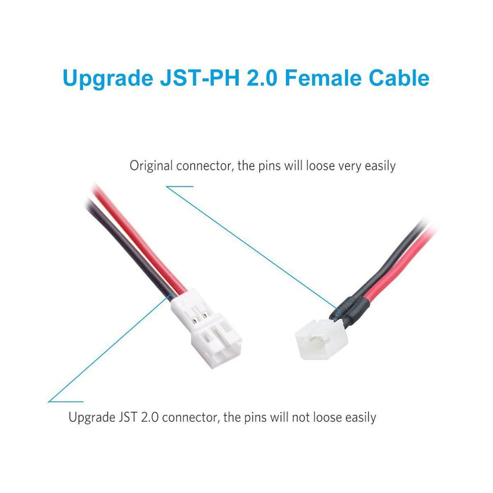 Upgraded Tiny Whoop JST-PH 2.0 PowerWhoop mCPX Female Male Connector Cable 80mm
