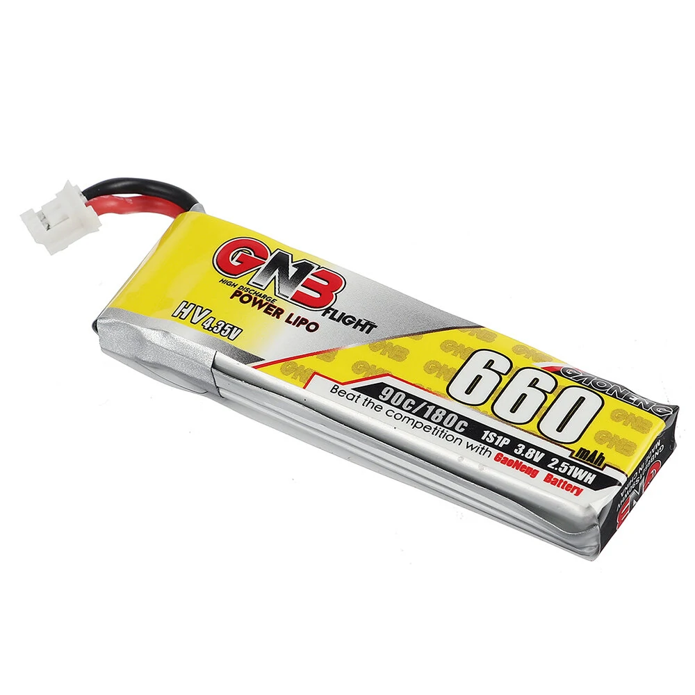 GNB GAONENG 3.8V 660mAh 90C 1S LiPo Battery PH2.0 Plug(Pack of 4) - Makerfire