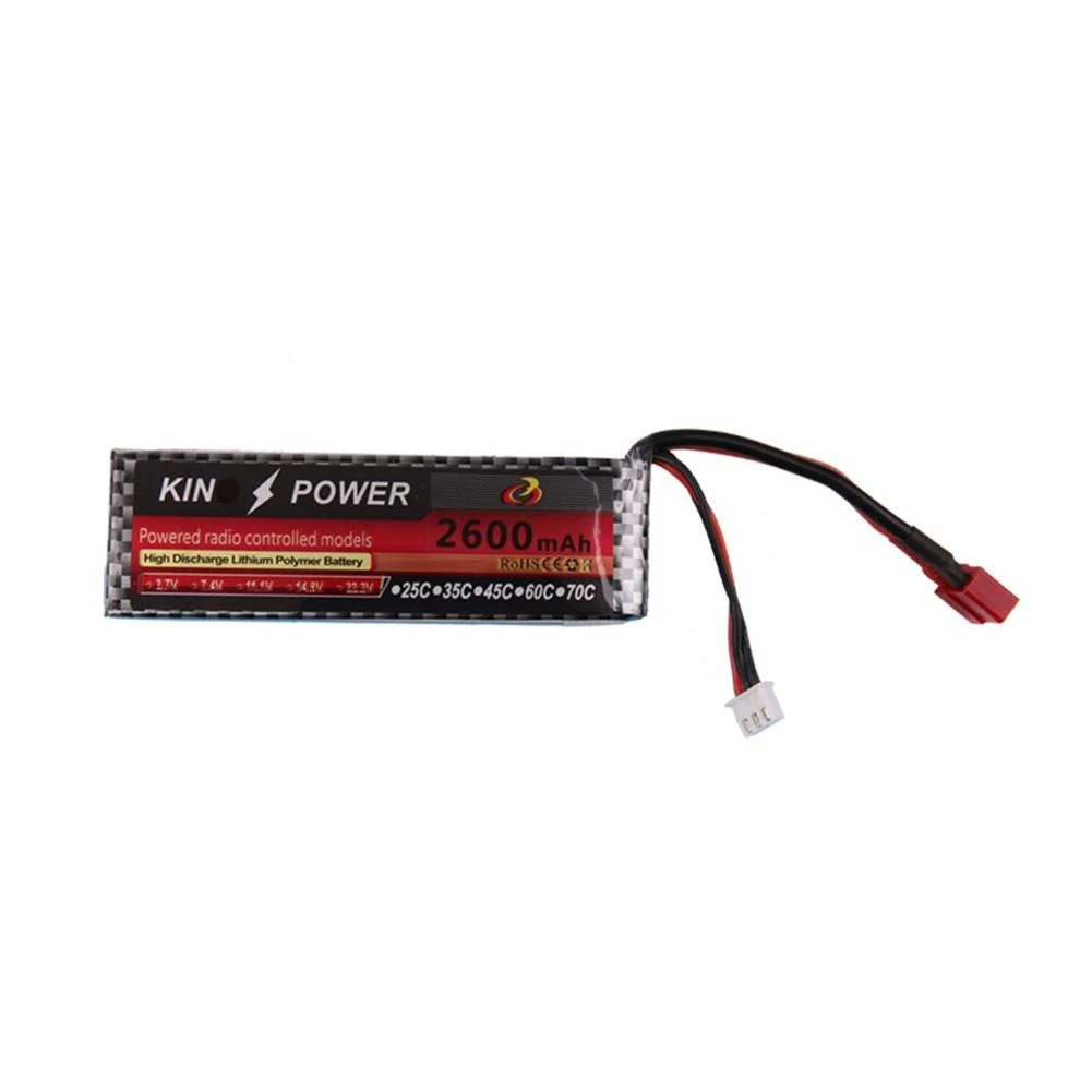 Wltoys 144001/ 124019/ 104001/ 124016/124017 7.4V 2600 MAH Lipo Battery T Plug 1/14 RC Car Upgrade Parts - Makerfire