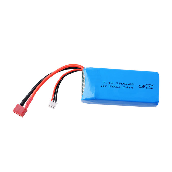7.4V 2S 3800mAh Lithium Battery for Wltoys Car 124017 144010 124019 124018 and 144001 Car - Makerfire
