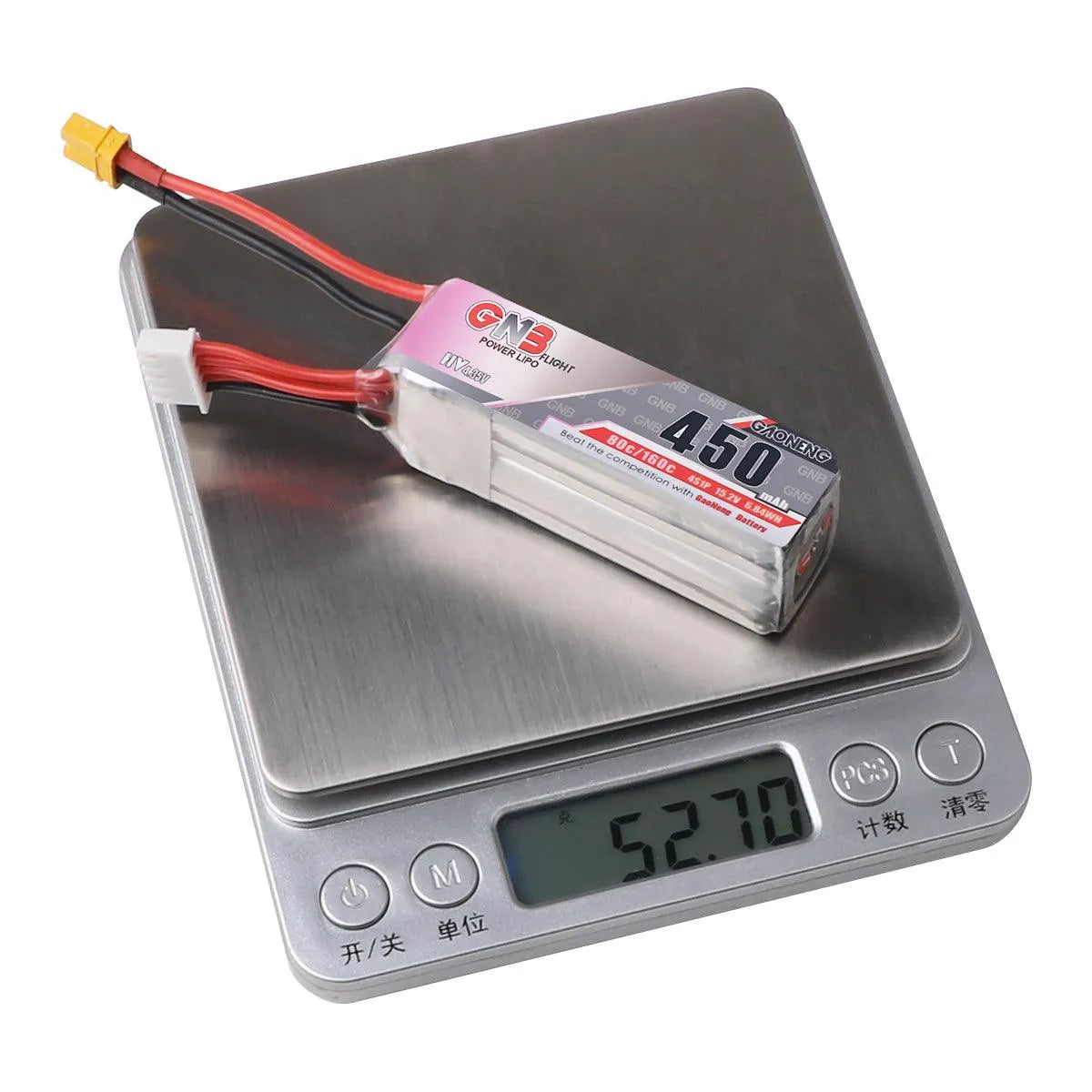 2PCS GNB 450mAh 3S HV 11.4V/4S HV 15.2V Lipo Battery 80C/160C XT30 Plug for Beta85X FPV Racing Drone - Makerfire