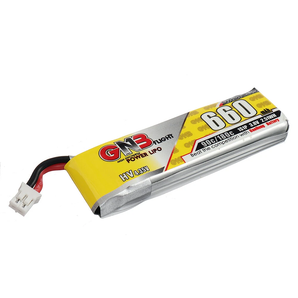 GNB GAONENG 3.8V 660mAh 90C 1S LiPo Battery PH2.0 Plug(Pack of 4) - Makerfire