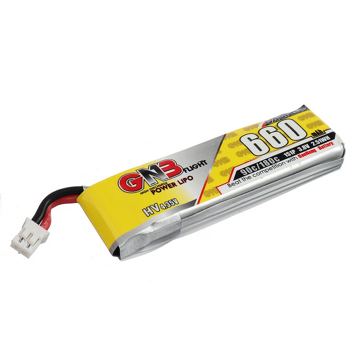 GNB GAONENG 3.8V 660mAh 90C 1S LiPo Battery PH2.0 Plug(Pack of 4)